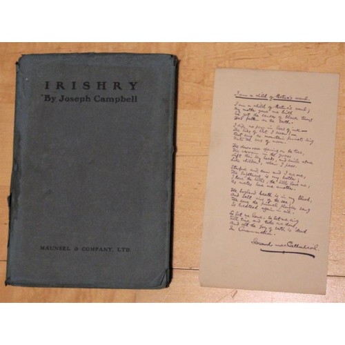 3 - A rare book “IRISHY” (HB) By Joseph Campbell. Published by Maunsel and Company. He was born in Belfa... 