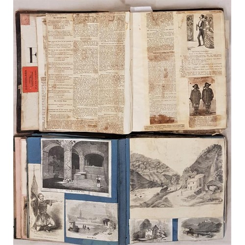 42 - Scrap Books: 2 Quarto scrapbooks, one about the 1840's, probably American, mainly filled with engrav... 