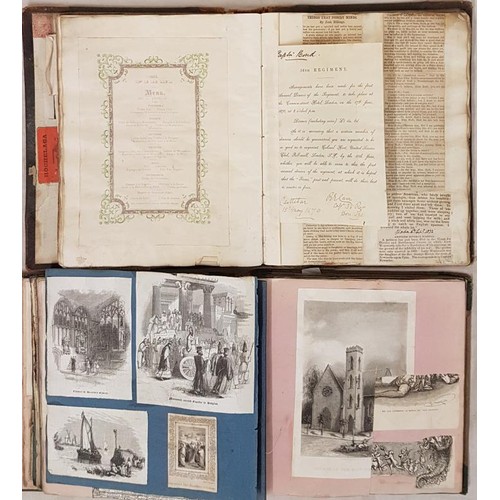42 - Scrap Books: 2 Quarto scrapbooks, one about the 1840's, probably American, mainly filled with engrav... 