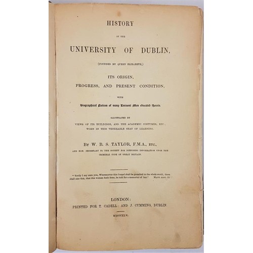 53 - History of the University of Dublin, (Founded by Queen Elizabeth) Its Origin, Progress, and Present ... 