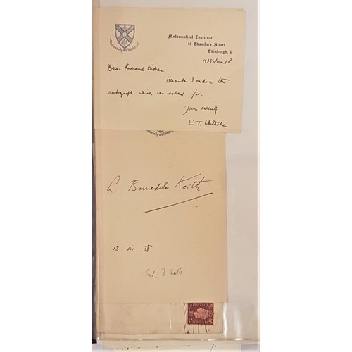11 - Folder of original signed letters and autographs of eminent people, politcians, scientists etc in Ir... 