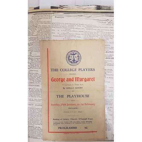 32 - Folder containing programmes, photographs, publications. Theatre Royal, Limerick 1893; The College P... 