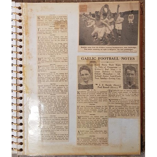 36 - Scrap Book of Newspaper Cuttings relating to GAA in the main of the 1930,s