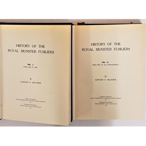 39 - History Of The Royal Munster Fusiliers From 1652 to 1922 (Disbandment). McCance, Captain S. Publishe... 