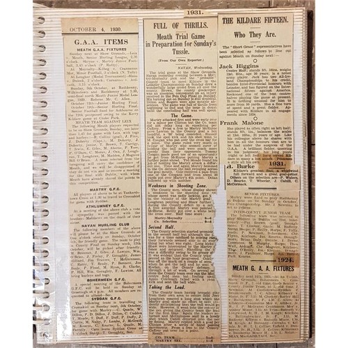50 - Folder of newspaper cuttings relating to the GAA in the main of the 1930's.