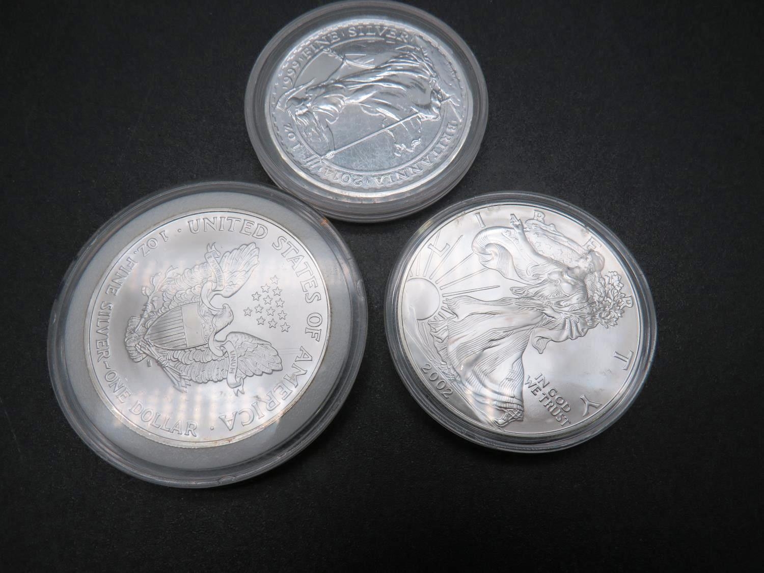 THREE - ONE OUNCE SOLID SILVER COINS