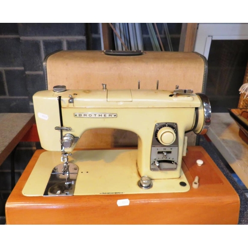 VINTAGE BROTHER SEWING MACHINE IN CARRY CASE MODEL NO A238268 LONDON