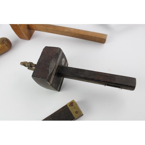 10 x Vintage JOINERS TOOLS Inc Drill, Set Square, Stanley Etc