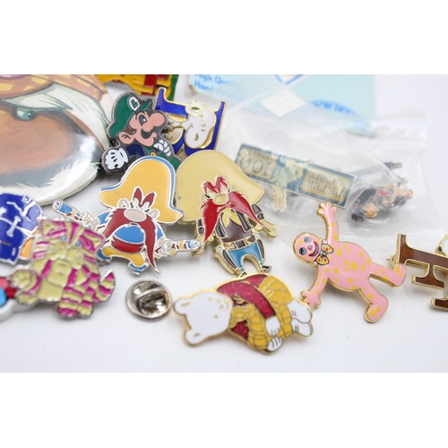 40 - 32 x Assorted Collectable CHARACTER Pin Badges Inc Vintage, Enamel, Rupert Etc