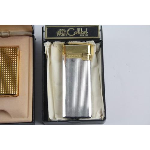 56 - 9 x Assorted Vintage COLIBRI Cigarette LIGHTERS Inc Boxed, Gold Tone, Ladies
