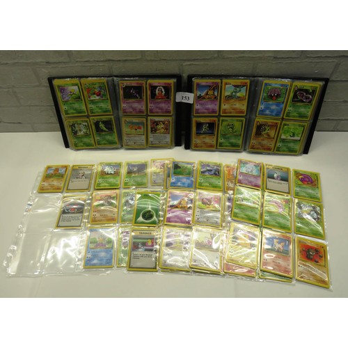 153 - VINTAGE POKEMON CARDS INCLUDES 2 x ALBUMS FULL, PIKACHU AND HOLOGRAPHIC