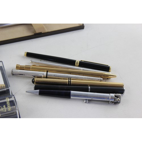 513 - 14 x Assorted Vintage RONSON & COLIBRI Pens & Pencils Inc Boxed, Rolled Gold Etc
