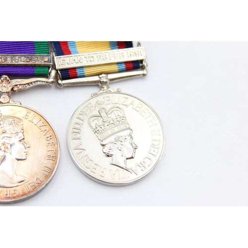 534 - Mounted ER.II Medal Pair Named Inc CSM Northern Ireland & Gulf War Medal