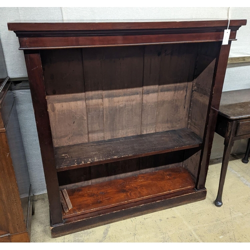 11 - A late Victorian mahogany open bookcase, width 111cm, depth 34cm, height 119cm