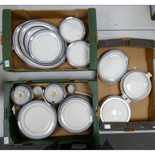 17 - A large collection of Bisto Ironstone Dinner Ware: 3 trays