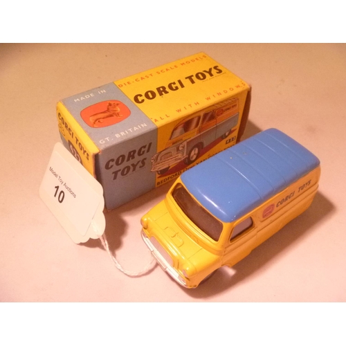 10 - corgi toys bedford van (model excelllent plus box good)