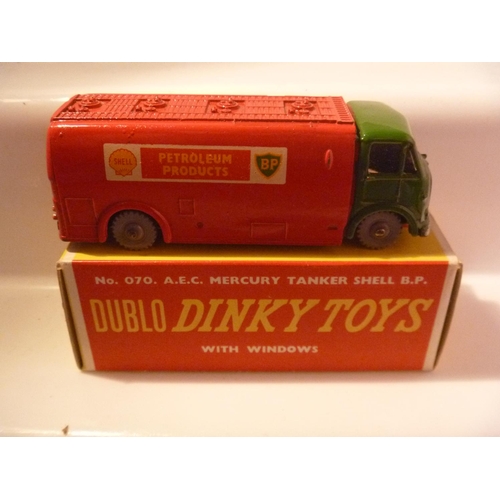 221 - dinky toys dublo AEC mercury shell tanker in superb original condition