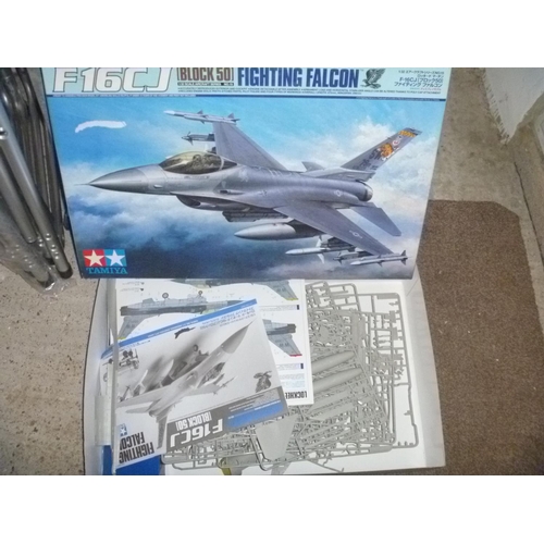 TAMIYA FIGHTING FALCON Model Hobby Kits (brief inspection indicates that whilst some kits appear to have had very little use other kits are in various states of having been started, some of the kits may contain additional components which do not relate to the packaging, so all kits are SOLD WITHOUT RESERVE or guarantee as to completeness)