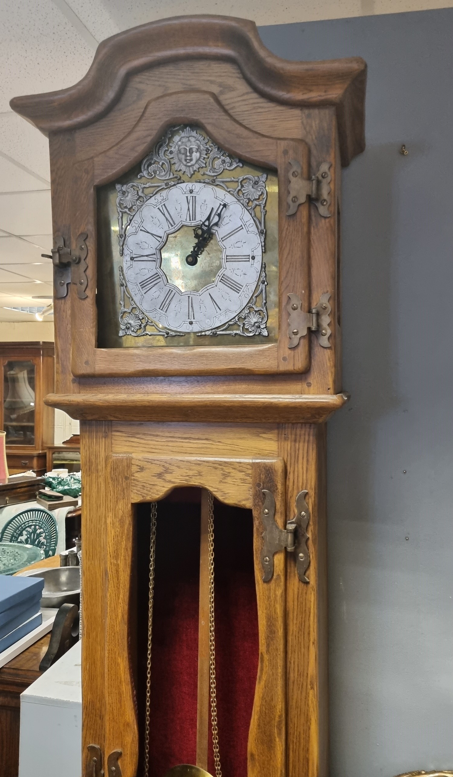oak-grandfather-clock-case-and-works-as-found