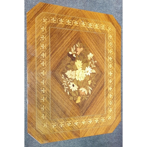 59 - Small Sorrento Inlaid Music Table  H:47 x W:42 x D:32cm