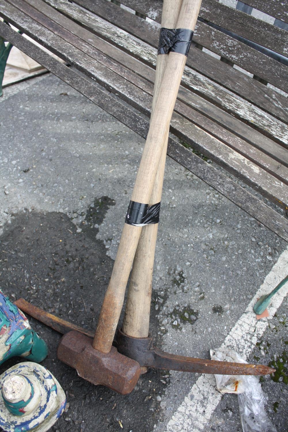 Sledge hammer & pick axe