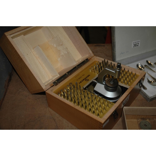 360 - Cased watchmakers toolkit, Bergeon staking set
