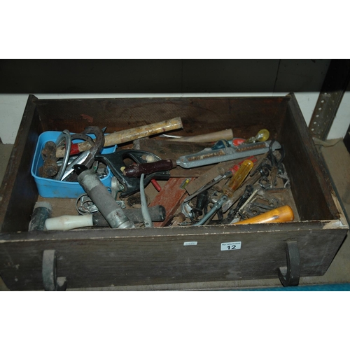 12 - Box of assorted tools