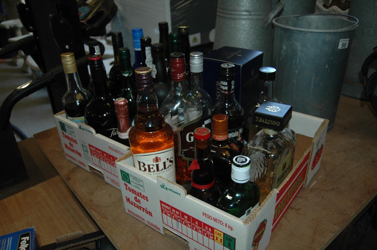 2 boxes of alcoholic drinks