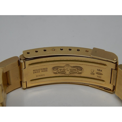 150 - 18ct GOLD ROLEX SUBMARINER DATE 16618: The Case, Bracelet & Bezel in 18ct Gold, Blue Bezel & Electri... 