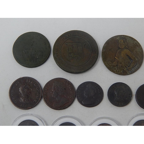 10 - Collection of early Copper coins/Tokens: Farthings 1737, 1799, 1806, 1895, 1898(2), 1899, 1900; Half... 