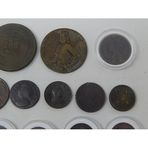 10 - Collection of early Copper coins/Tokens: Farthings 1737, 1799, 1806, 1895, 1898(2), 1899, 1900; Half... 