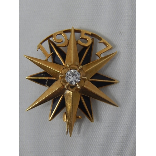 17 - A Gold Brooch dated 1957 with a Diamond