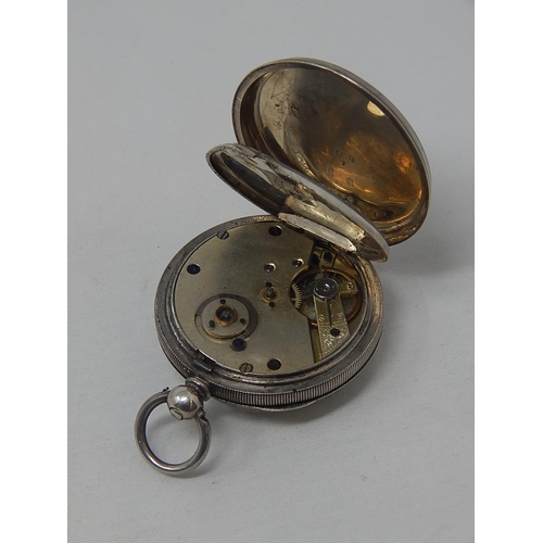 57 - Silver H E Peck London Swiss Made pocket watch
