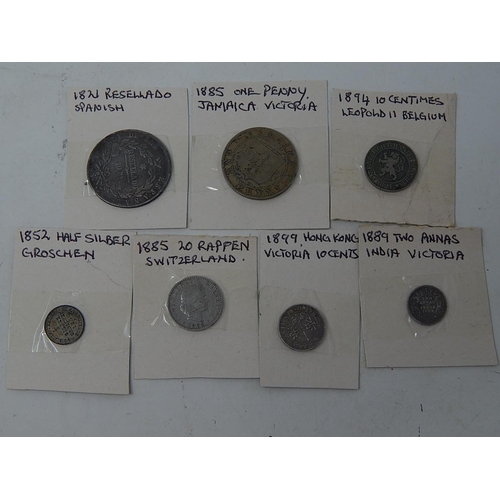 7 x C19th Silver World Coins