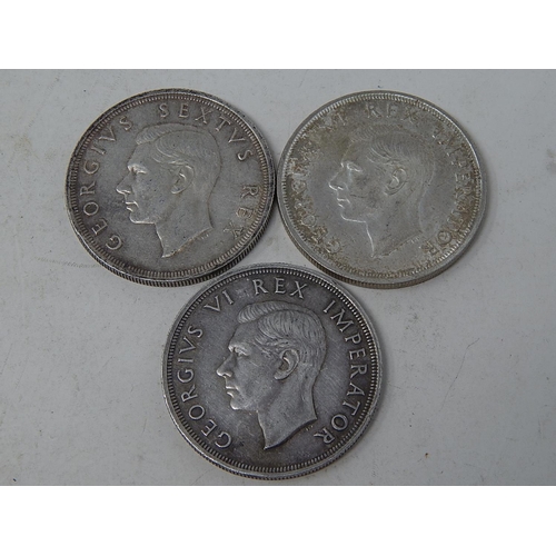 3 x GVI South Africa SILVER 5 Shilling Coins 1947-1948 (85g)
