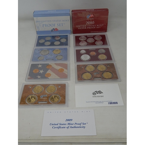 5 - USA 2009 United States Mint Proof Set; 2010 United States Mint Silver Proof Set both about as struck... 