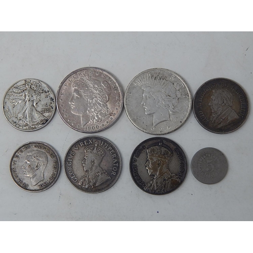 58 - USA Silver Morgan Dollar 1900; USA Silver Peace Dollar 1925; USA Silver 'Walking Liberty' Half Dolla... 