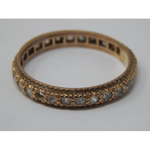 11 - 9ct Yellow Gold Eternity Ring: Size Z + 2: Gross weight 3.5g
