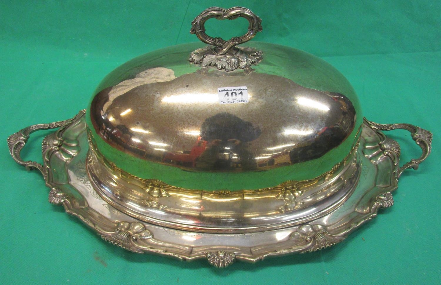 Large EPNS serving tray and lid