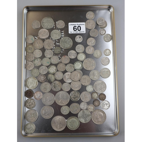 60 - Collection of coins to include silver examples