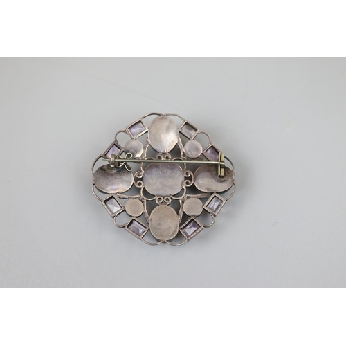 49 - Silver Art Nouveau brooch