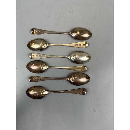18 - Set of 6 Georgian silver teaspoons - Approx. weight 83g