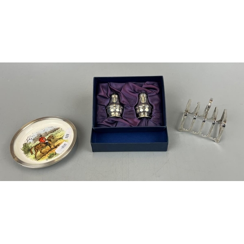 34 - Hallmarked silver to include mini toast rack