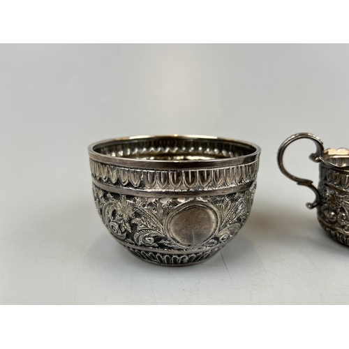 4 - Hallmarked silver sugar bowl and jug marked CSH - Approx. weight 117g