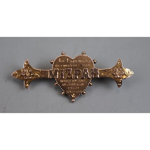 43 - Victorian gold mizpah brooch