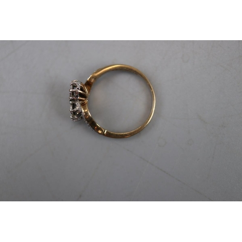 46 - Gold diamond twist ring - Approx. size: P