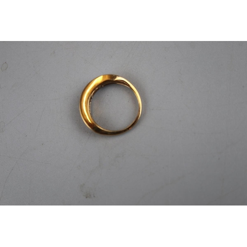 48 - Gold tanzanite set ring - Approx. size: P