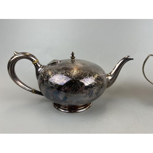 5 - White metal sugar bowl and teapot