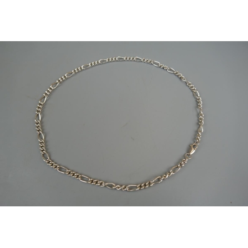 19 - Silver Figaro chain - Approx weight 32g