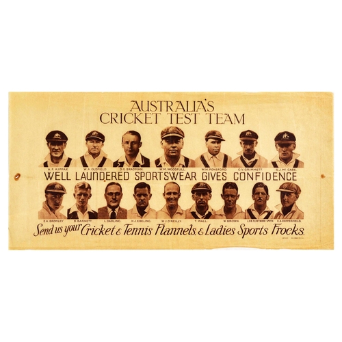 212 - Sport Poster Australia Cricket Test Team Sportswear . Original vintage advertising poster for sports... 
